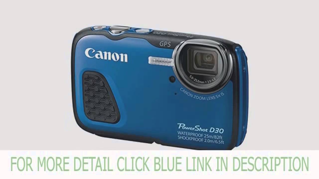 Explore Canon PowerShot D30 Waterproof Digital Camera, Blue Product Images
