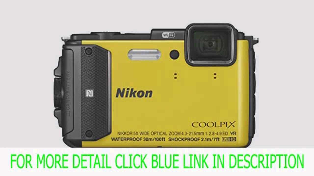 Get Nikon COOLPIX AW130 Waterproof Digital Camera with Built-In Wi-Fi (Yel Deals