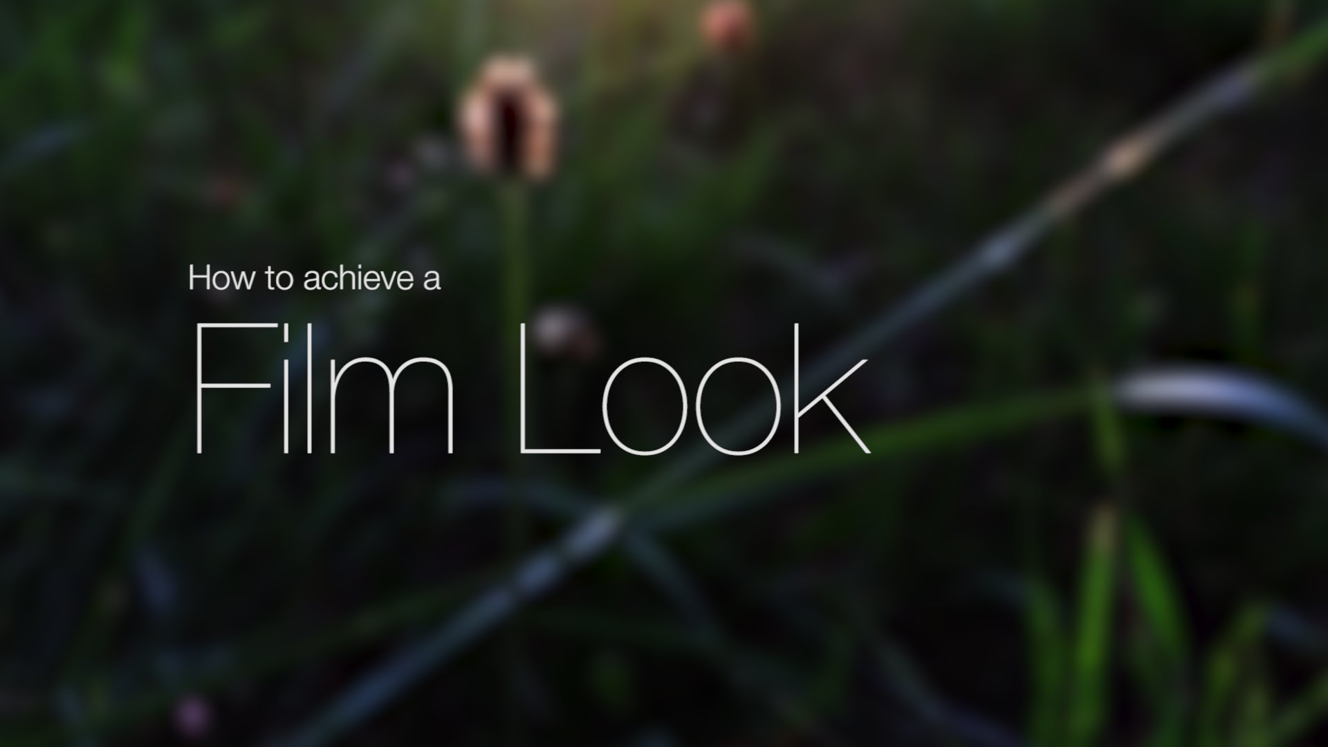 How to achieve a Film Look – DSLR film making