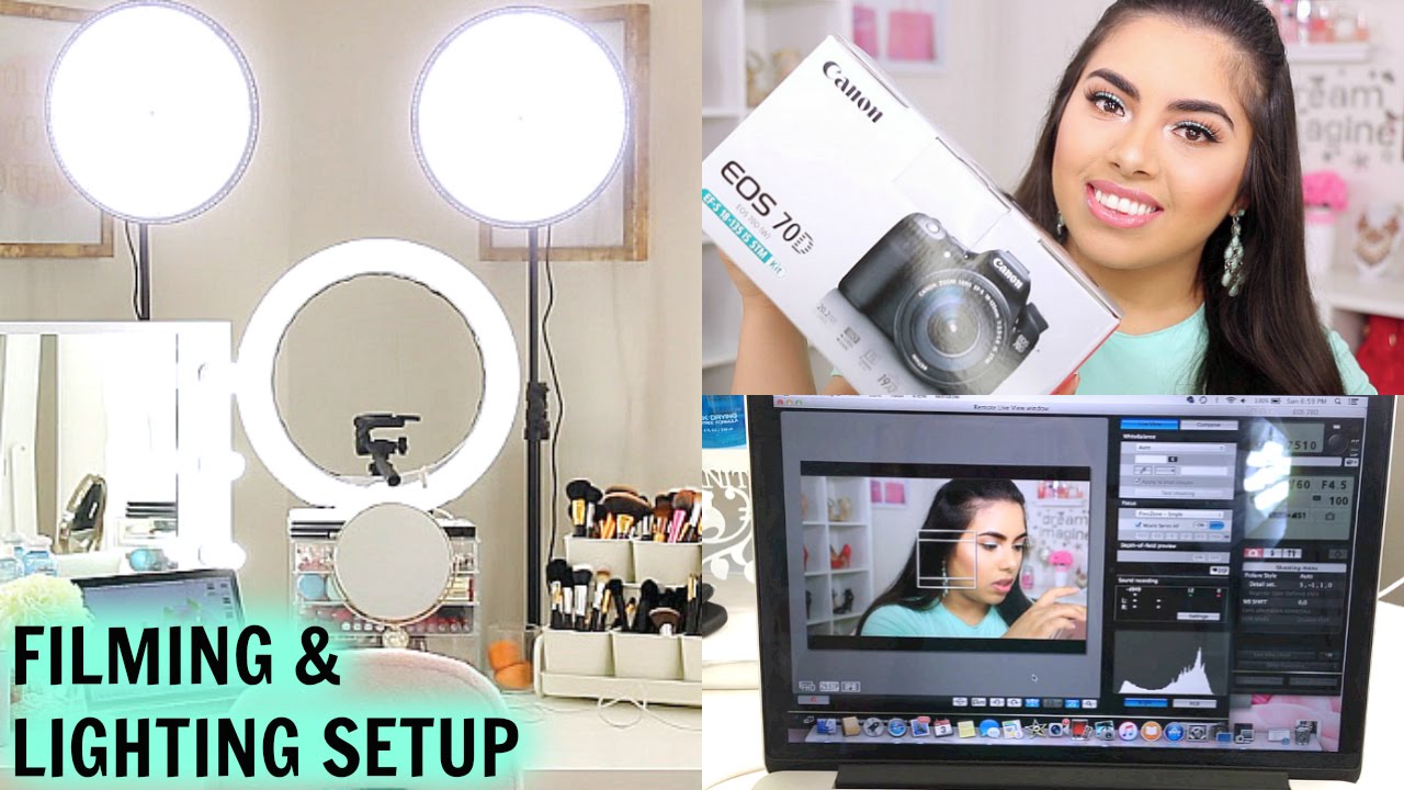 My Filming & Lighting Setup For Beauty Videos | Canon EOS 70d Camera Settings