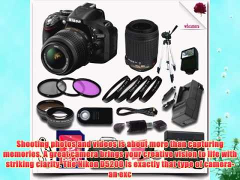Nikon D5200 Digital SLR Camera with 18-55mm AF-S DX VR (Black) + Nikon 55-200mm AF-S DX VR