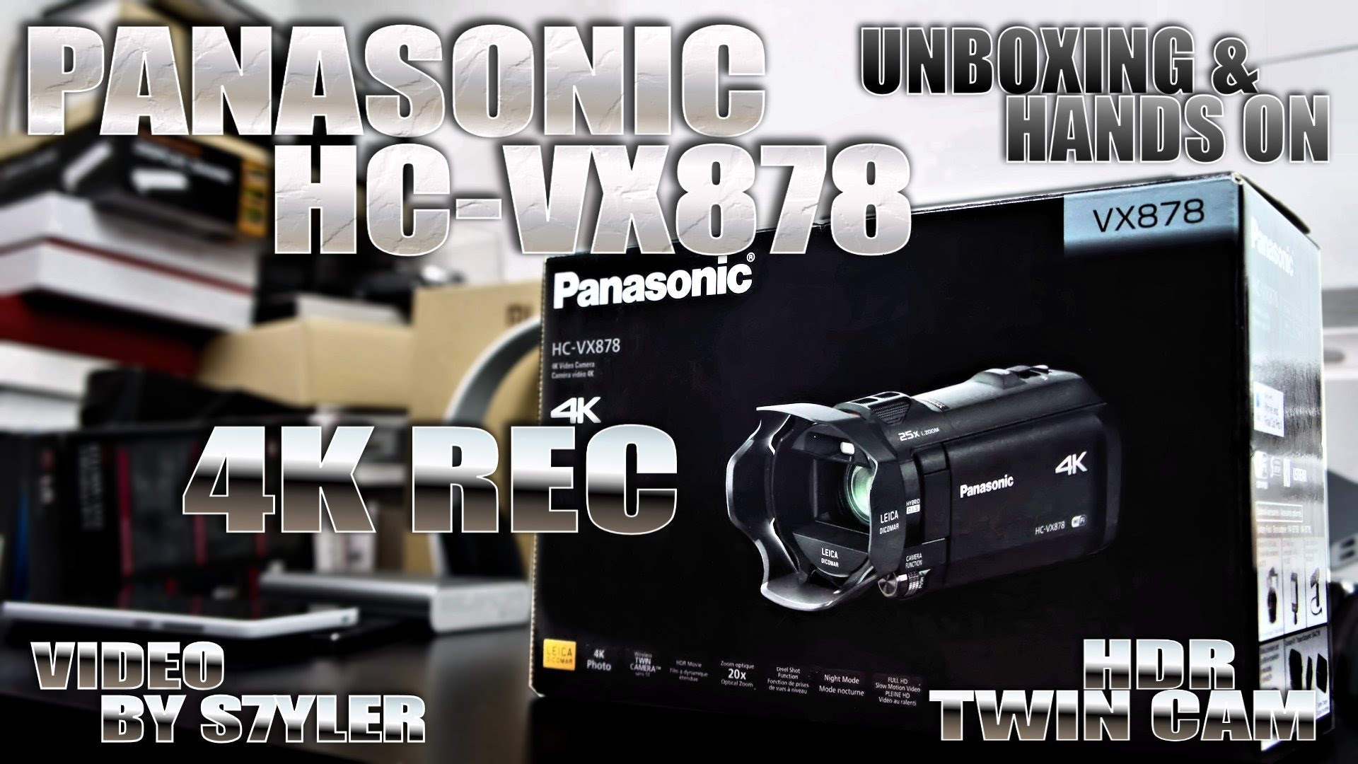 Panasonic HC-VX878 4K Ultra-HD Camcorder, Wireless Twin Camera, HDR Video, NFC, WiFi, LEICA Lens