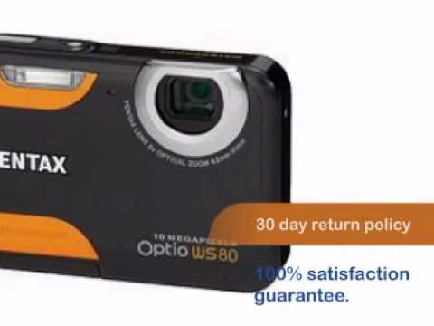 Pentax Optio WS80 10MP Waterproof Digital Camera (Black & Or