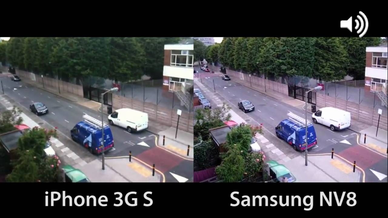 Video test (outdoor HD): iPhone 3GS vs Samsung NV8 (compact camera)